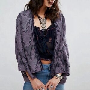 Free People Butterfly Open Weave Batwing Knit Cardigan Festival
